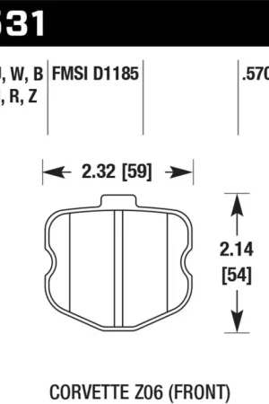 Hawk 06-10 Chevy Corvette (OEM Pad Design) Front HP+ Sreet Brake Pads — PMD Premier Motoring Development Budget