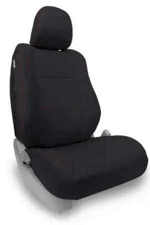 No Minimum Order PRP 12-15 Toyota Tacoma Front Seat Covers/ Fold Flat Edition (Pair) - Black with Red Stitching - B050-01