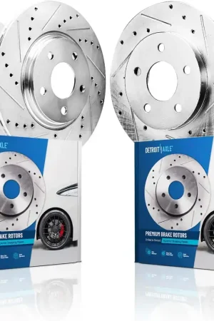 4pc Front & Rear Drilled and Slotted Brake Rotors Kit Direct From Factory