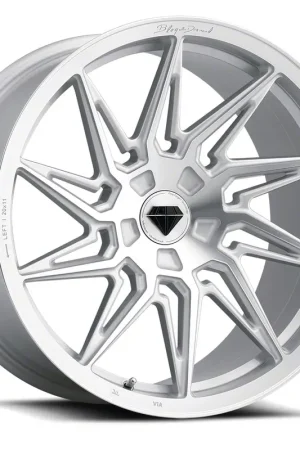 Get Yours Blaque Diamond Wheels BD-F20 Silver Brush Face FP Wheel; Left Directional; Front Only; 20x9; 15mm Offset