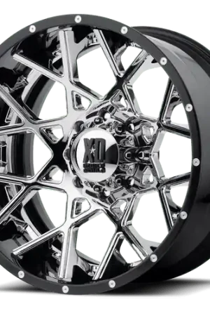 Money Back Guarantee XD XD203 CHOPSTIX 5X127 22X12 -44 CHROME CENTER GLOSS BLACK MILLED LIP