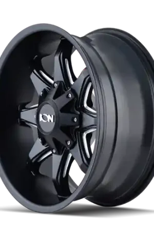 Ion Type 181 8x165.1 17x9-12 Satin Black/Milled Spokes Warranty Included