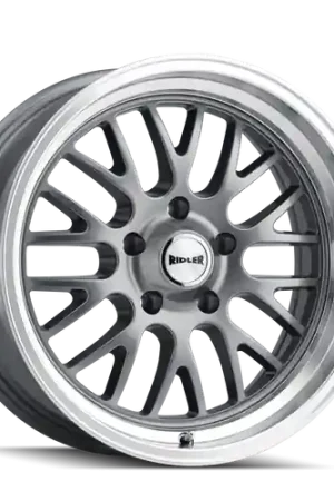 Ridler Type 607 5x114.3 18x8+0 Grey W/Machined Lip Fast Shipping