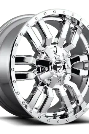 Factory Price Fuel 1PC D631 SLEDGE 6X135/6X139.7 22X10 +10 CHROME PLATED