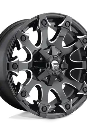 Popular Fuel 1PC D578 BATTLE AXE 6X135/6X139.7 22X12 -44 GLOSS BLACK MILLED