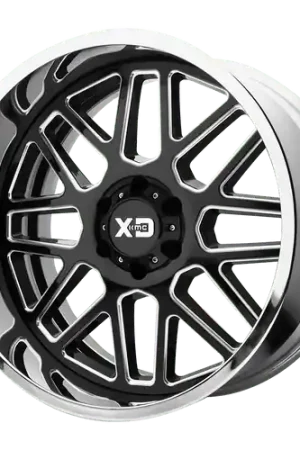 XD XD201 GRENADE 8X170 20X10 -18 GLOSS BLACK MILLED CENTER CHROME LIP Trusted Brand