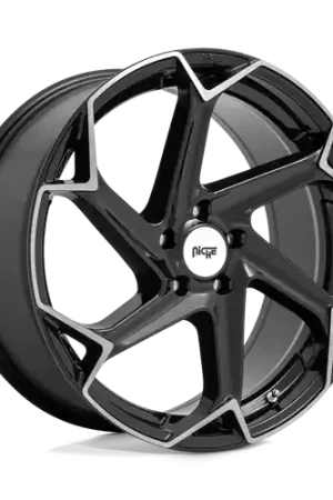 Niche 1PC M255 FLASH 5X114.3 20X9 +35 GLOSS BLACK BRUSHED Sale