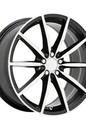Ruff BURNOUT 5X100/5X114.3 18X8 +38 GLOSS BLACK W/ MACHINED FACE Premium