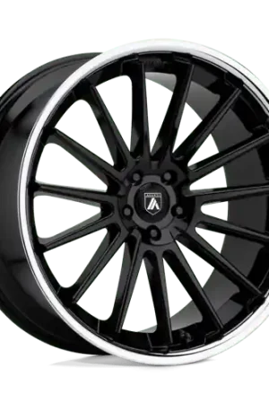 Handmade Asanti Black ABL-24 BETA 5X115 20X9 +15 GLOSS BLACK W/ CHROME LIP