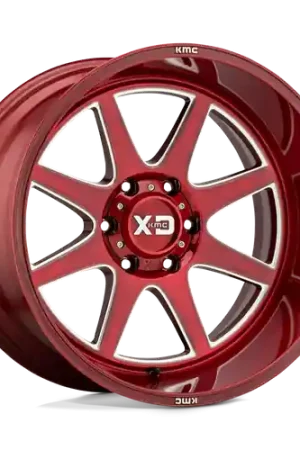 XD XD844 PIKE 8X165.1 20X9 +0 BRUSHED RED WITH MILLED ACCENT Worldwide Shipping