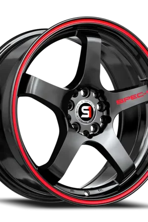 Hot Picks Spec-1 Spt-31 Wheel 17x7.5 5x100 & 5x114.3 Gloss Black & Red Line 42mm