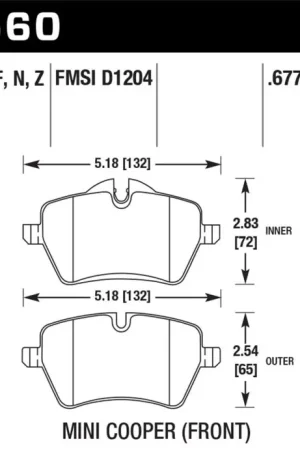 Hawk 05-06 JCW R53 Cooper S & 07+ R56 Cooper S HP+ Street Front Brake Pads Price Cut