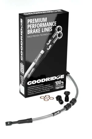 Hassle-Free Returns Goodridge 87-94 HD FXRS +4in Clear Brake Line Kit w/Black Fittings