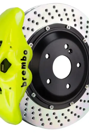 Price Drop Brembo 08-17 S5 Front GT BBK 6 Piston Cast 380x34 2pc Rotor Drilled-Fluo. Yellow