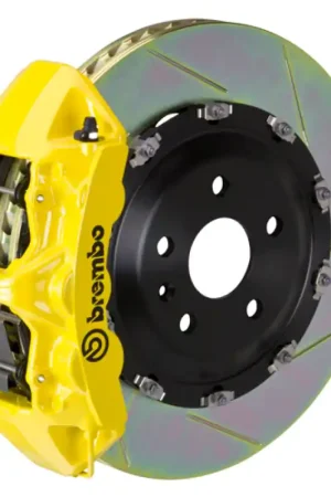 Brembo 15-19 Golf R Front GT BBK 6 Piston Cast 380x34 2pc Rotor Slotted Type1-Yellow Popular