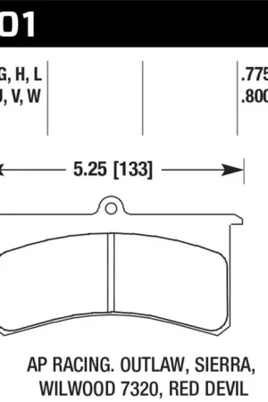 Reduced Price Hawk Aerospace Components / AP Racing / Brakeman / CNC / Coleman / Outlaw DTC-60 Race Brake Pads