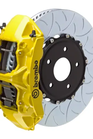Brembo 06-13 Corvette Z06 Excl CC Brakes Fr GT BBK 6Pist Cast 350x34 2pc Rotor Slot Type3- Yellow Today Only