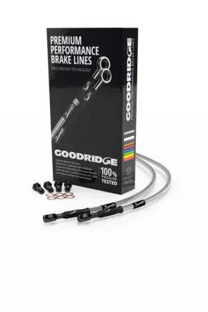Seasonal Sale Goodridge 84-08 Harley-Davidson FLST/C Clear Front Brake Line w/Black Fitting