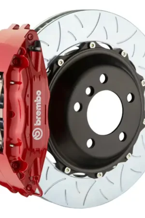 Viral Brembo 89-98 Skyline GTR Front GT BBK 6 Piston Cast 355x32 2pc Rotor Slotted Type-3-Red