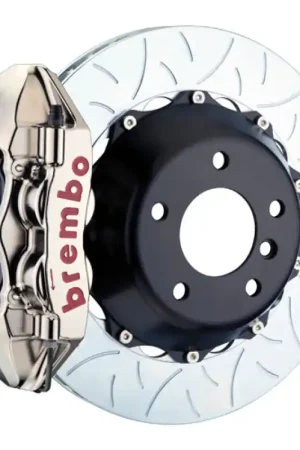 Brembo 09-16 Panamera/S/4S/Turbo Rr GTR BBK 4 Piston Billet 380x28 2pc Rotor Slotted Type3- Nickel Fan Favorite