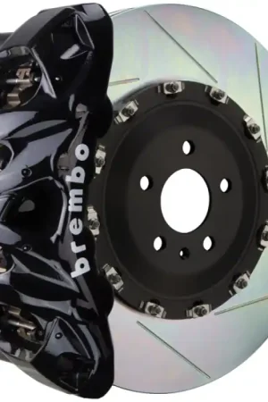 Brembo 14+ Model S AWD w/ DC (Excl Plaid) Fr GT BBK 8Pis Cast 412x38 2pc Rtr Slot Type1-Black High Quality