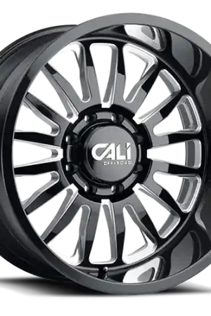 Modern Cast Aluminum Wheels Summit 9110 GB-M 22x12 Milled Spokes Gloss Black 8 On 180 Bolt Pattern -51 Offset Cali Offroad Wheels