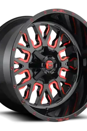 Aluminum Wheels 20X12 Stroke D612 8 On 165.1 Gloss Red Milled 125.2 Bore -43 Offset Fuel Off Road Wheels Sale