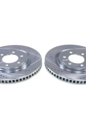Power Stop 22-23 Ford F-150 Lightning Front Drilled & Slotted Rotor - Pair Premium