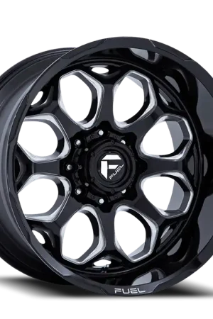 Aluminum Wheels 22X10 Scepter FC862 BE 8 On 180 Gloss Black Milled 124.2 Bore -18 Offset Fuel Off Road Wheels Big Sale