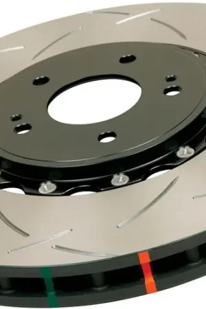 DBA 05-10 Ford Mustang GT / 11-13 V6 Front Slotted 5000 Series 2 Piece Rotor Assembled w/ Black Hat Fan Favorite