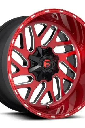 Holiday Sale Fuel Offroad Wheels Triton D691 Brushed Candy Red w/ Milled Accents 20x10 -19mm Offset 6x135,6x139.7 (6x5.5)