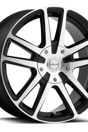 Modern Raceline 145M Encore 15x7in / 5x100/5x114.3 BP / 40mm Offset / 72.62mm Bore - Black & Machined Wheel