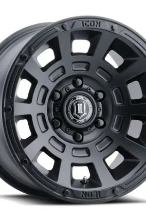 Best Seller ICON Thrust 17x8.5 6x5.5 25mm Offset 5.75in BS 95.1mm Bore Satin Black Wheel