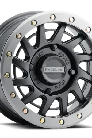 Raceline A12BG Squad 15x7in/4x137 BP/38mm Offset/110.18mm Bore - BLK & Gunmetal Ring Beadlock Wheel High Quality