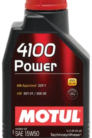 Motul 1L Engine Oil 4100 POWER 15W50 - VW 505 00 501 01 - MB 229.1 Limited Time