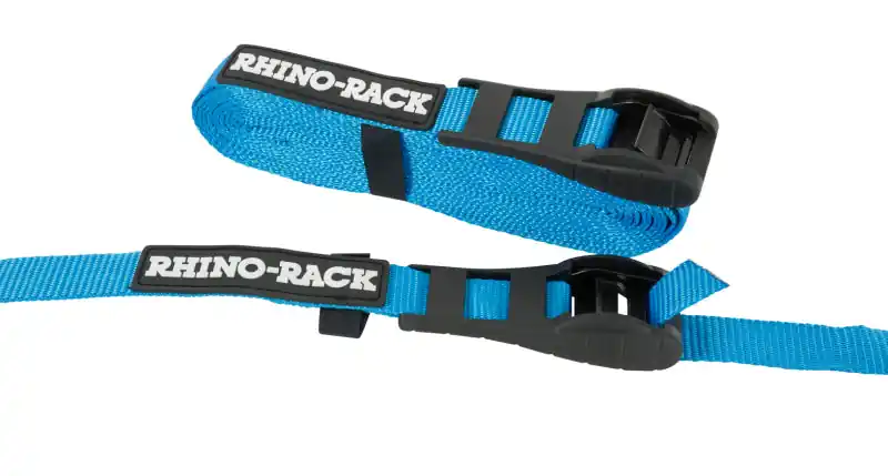Rhino-Rack Rapid Tie Down Straps w/Buckle Protector - 3.5m/11.5ft - Pair - Black Money Back Guarantee