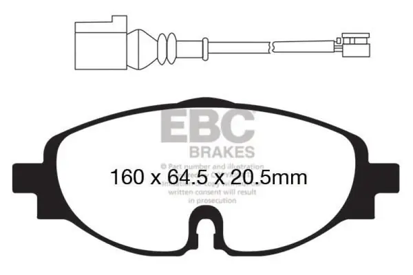 Markdown EBC 14+ Audi A3 1.8 Turbo Yellowstuff Front Brake Pads