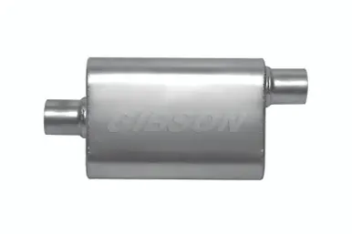 Gibson CFT Superflow Center/Offset Oval Muffler - 4x9x13in/2.5in Inlet/2.5in Outlet - Stainless - 55122S Time-Limited