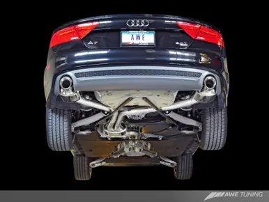 AWE Tuning Audi C7 A7 3.0T Touring Edition Exhaust - Dual Outlet Chrome Silver Tips - 3015-32070 Today Only