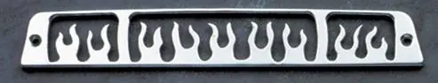 All Sales Third Brake Light Cover - Flame Design - Brushed - 44015 Seasonal Sale