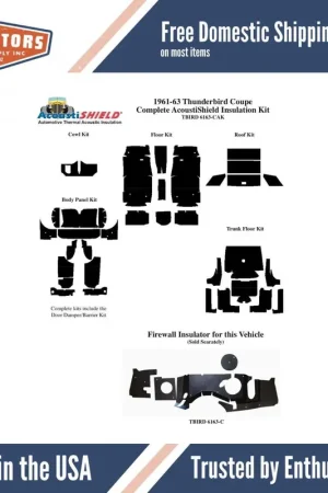 Hood Insulation Pad Heat Shield for 1961-1963 Ford Thunderbird Car Don’t Miss Out