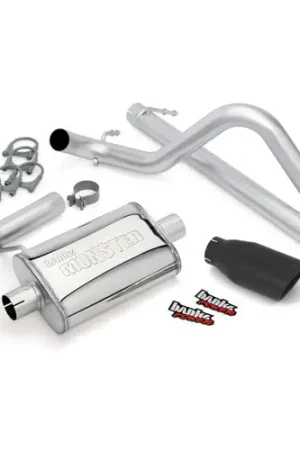 Banks Power 07-11 Jeep 3.8L Wrangler - 2dr Monster Exhaust System - SS Single Exhaust w/ Black Tip Final Sale