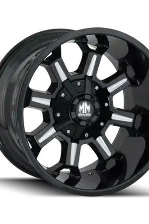Mayhem 8105 Combat 18x9 / 6x135 BP / 18mm Offset / 106mm Hub Black w/ Milled Spokes Wheel Hassle-Free Returns