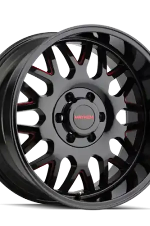 Best Seller Mayhem 8110 Tripwire 20x9 / 5x139.7 BP / 0mm Offset / 87.1mm Hub Black w/ Prism Red Wheel