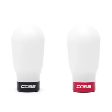 Editor’s Pick COBB Subaru 6-Speed Tall Weighted COBB Shift Knob - White (Incl. Both Red + Blk Collars) - 213370-W
