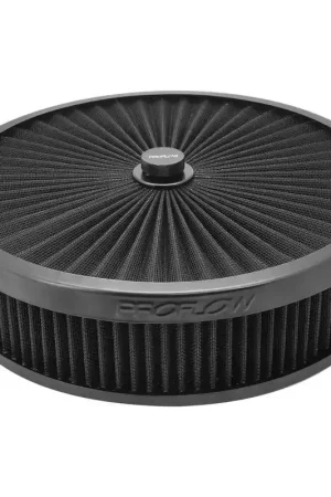 Big Sale Proflow Air Filter Assembly For Holley EFI Sniper Series Flow Top Round 14'' x 3" Suit 5-1/8in Neck Recessed Base - Black