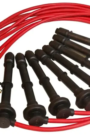Budget MSD Super Conductor Spark Plug Wire Set, '96-'97 Mustang Cobra, 4.6L For use on Ford Mustang Cobra, 4.6L, '96-'97, Red jacket
