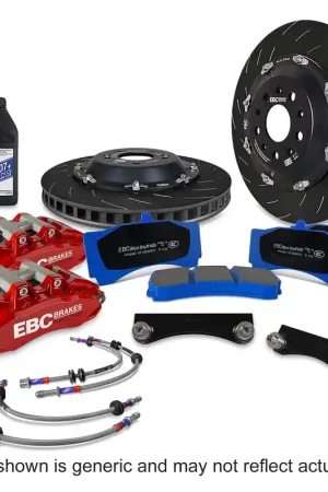 While Supplies Last EBC EBC Racing 20-23 Volkswagen Golf R Red Apollo-6 Calipers 380mm Rotors Front Big Brake Kit