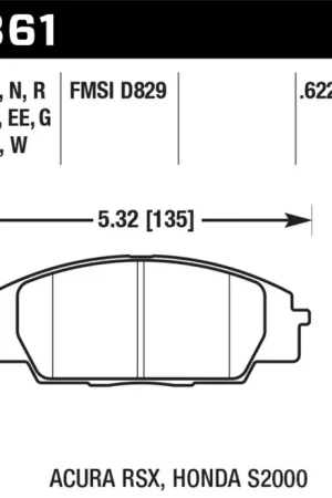 Hawk Performance Hawk 02-06 Acura RSX / 06-11 Honda Si / 00-09 S2000 DTC-70 Race Front Brake Pads Direct From Manufacturer