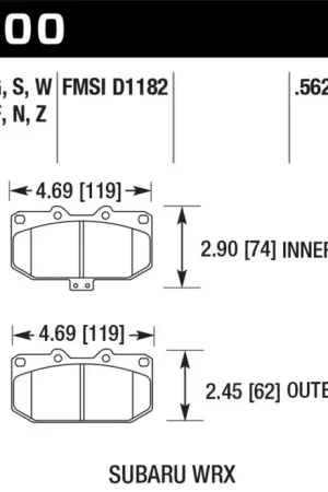 Hawk Performance Hawk 06-07 Subaru Impreza WRX DTC-60 Front Race Brake Pads Free Shipping